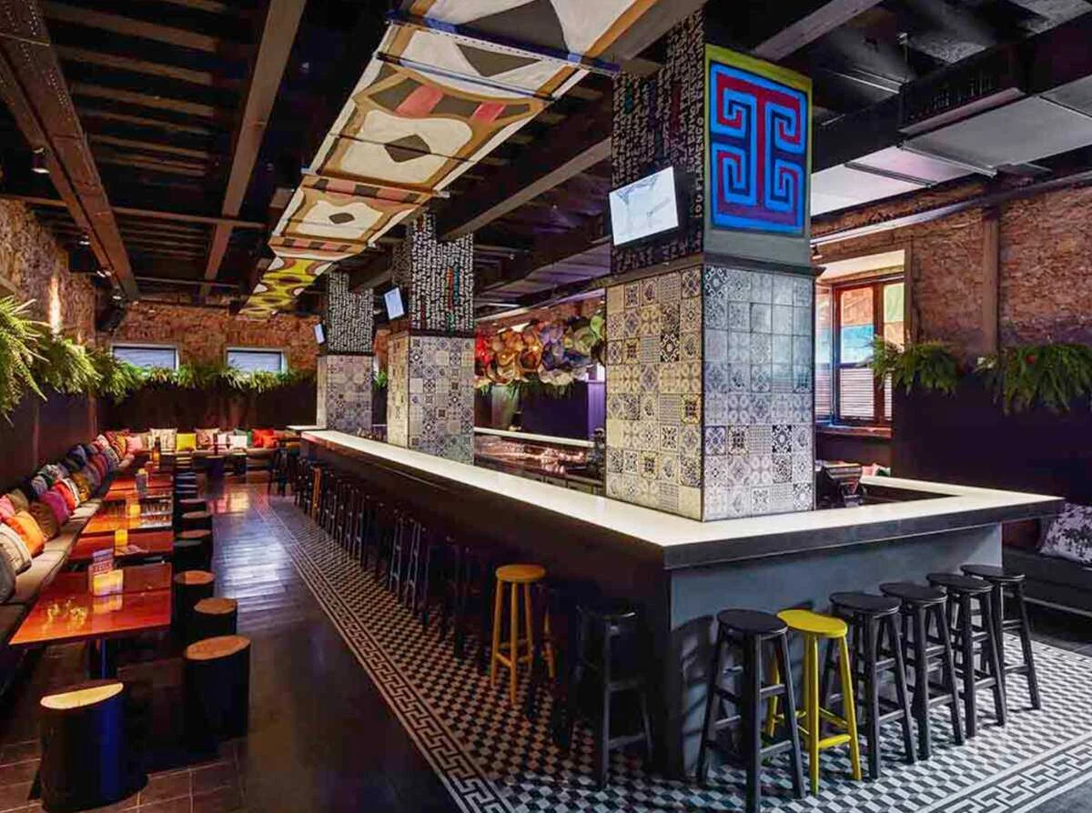 The downstairs bar