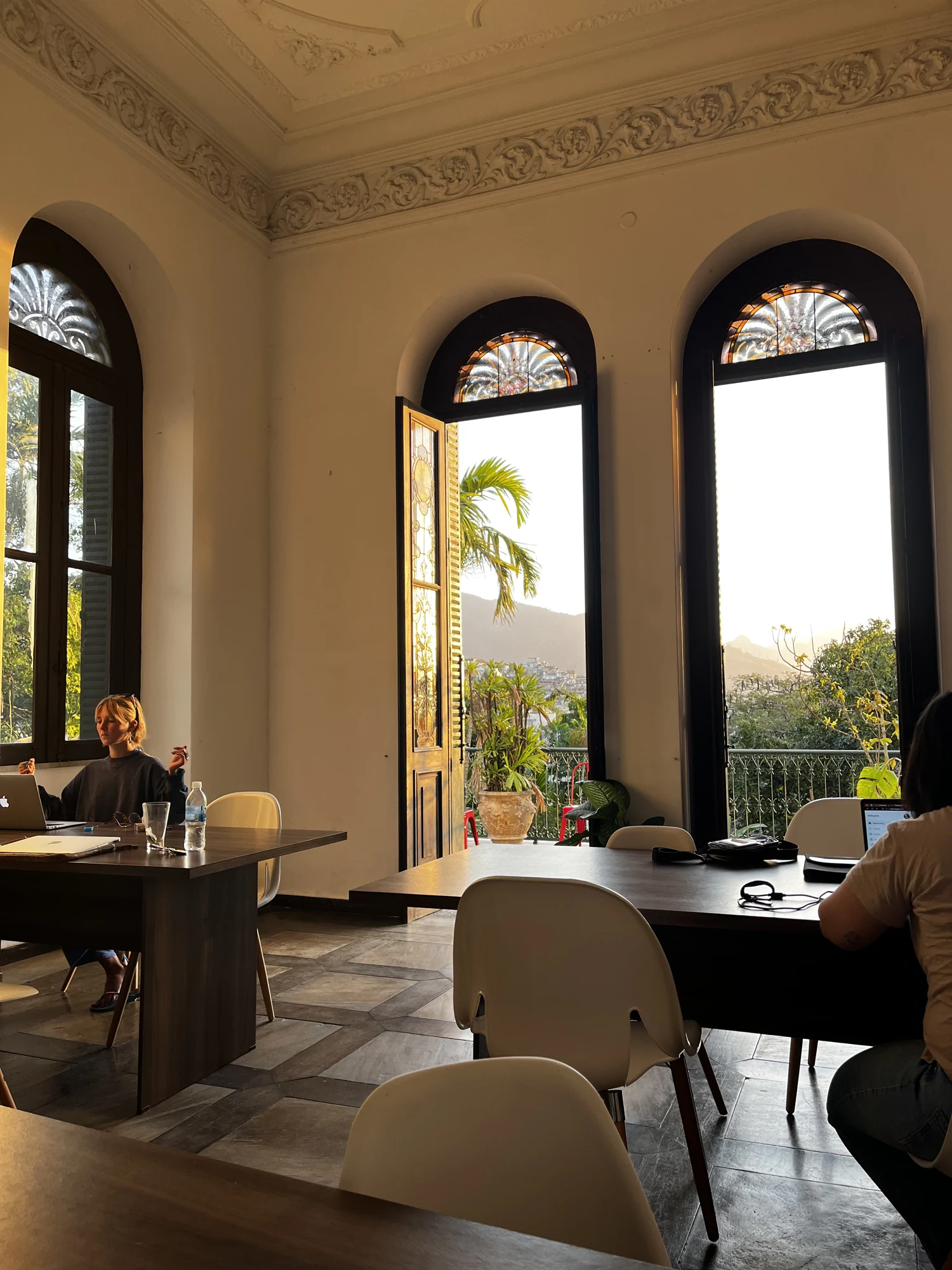 Working with a view and stained glass