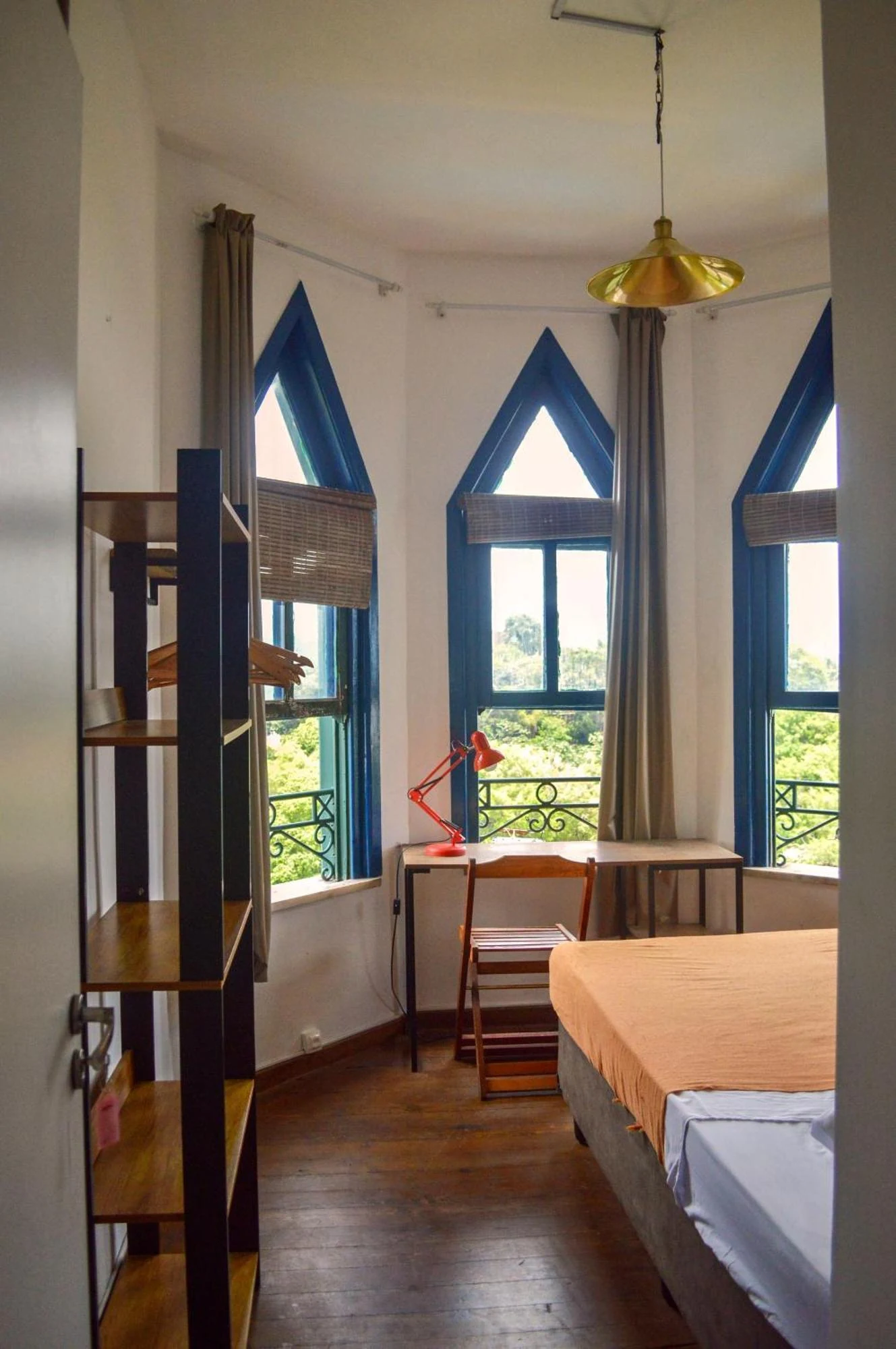 The castle’s tall windows