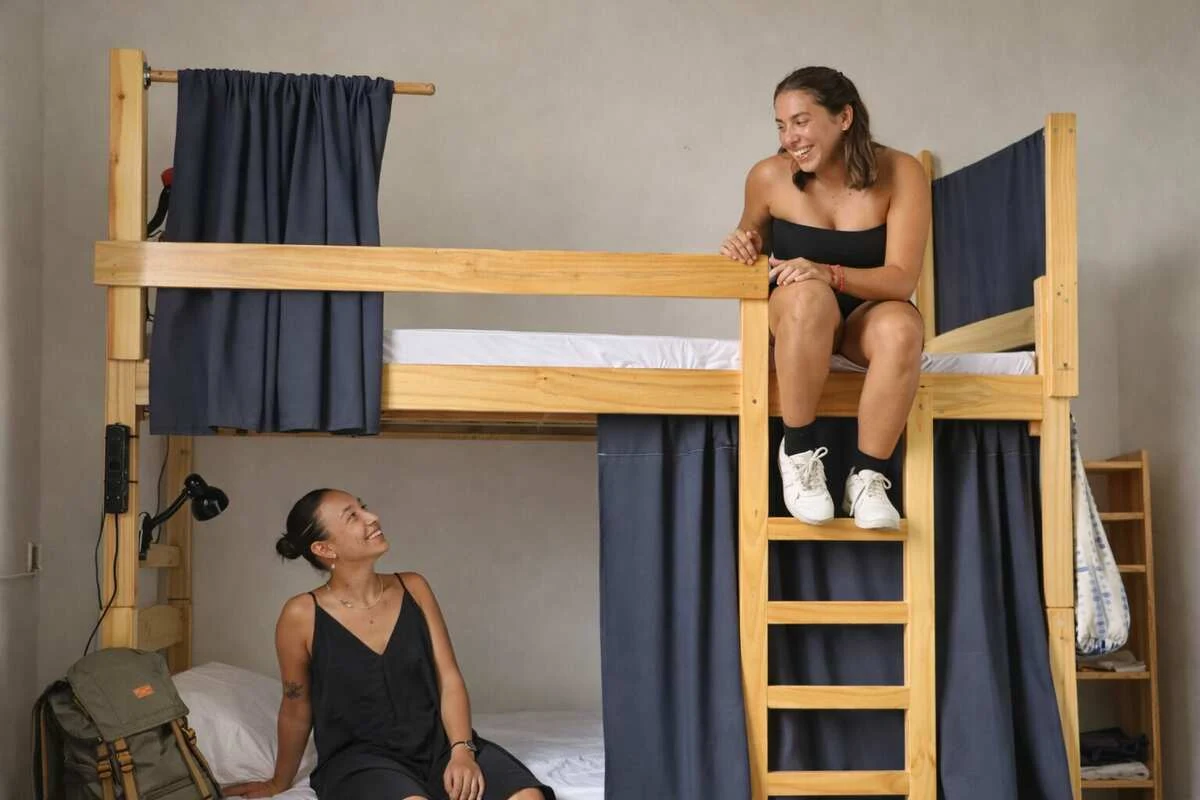 A bed, then friends