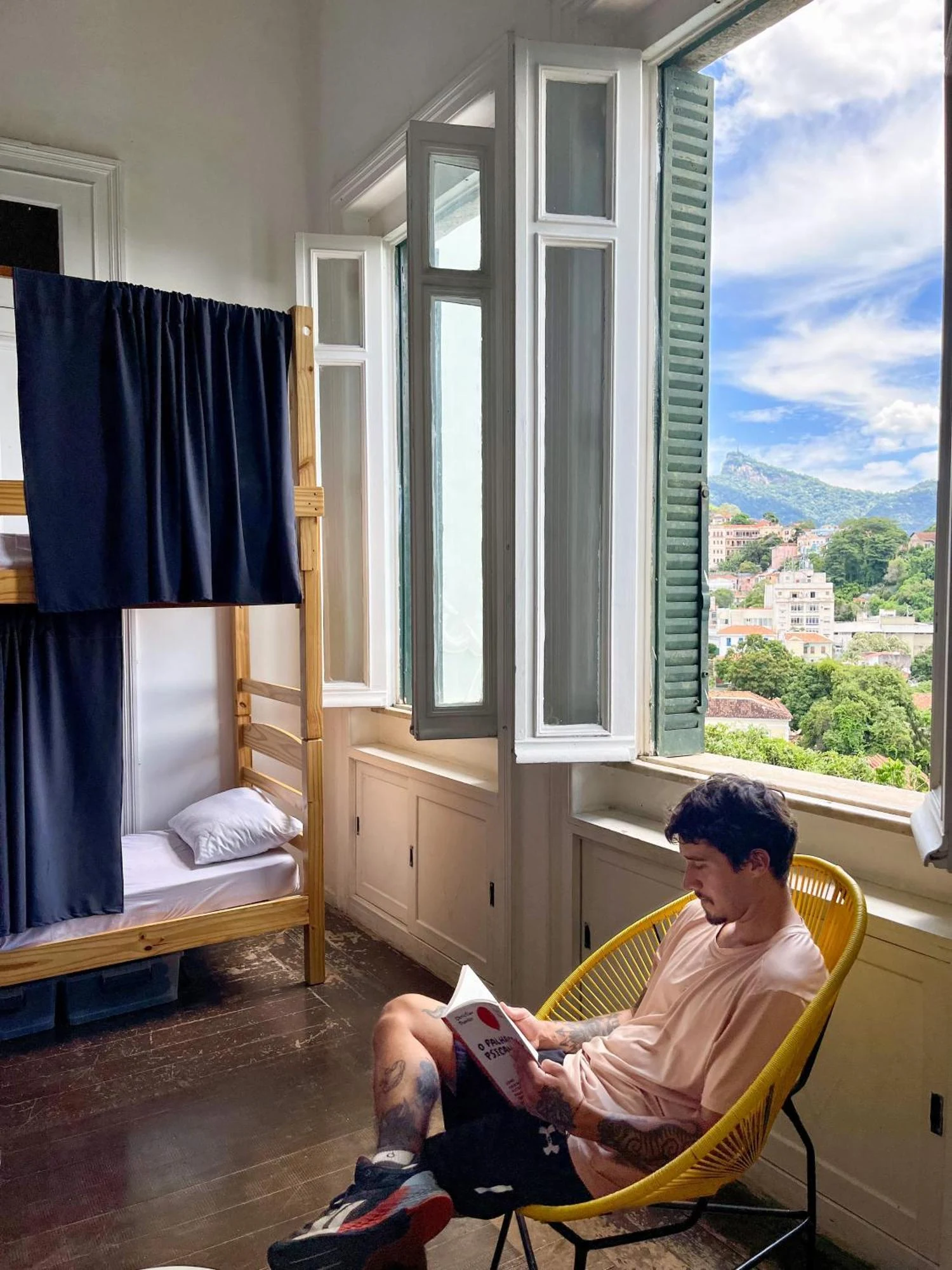 A pause by the window in a dorm