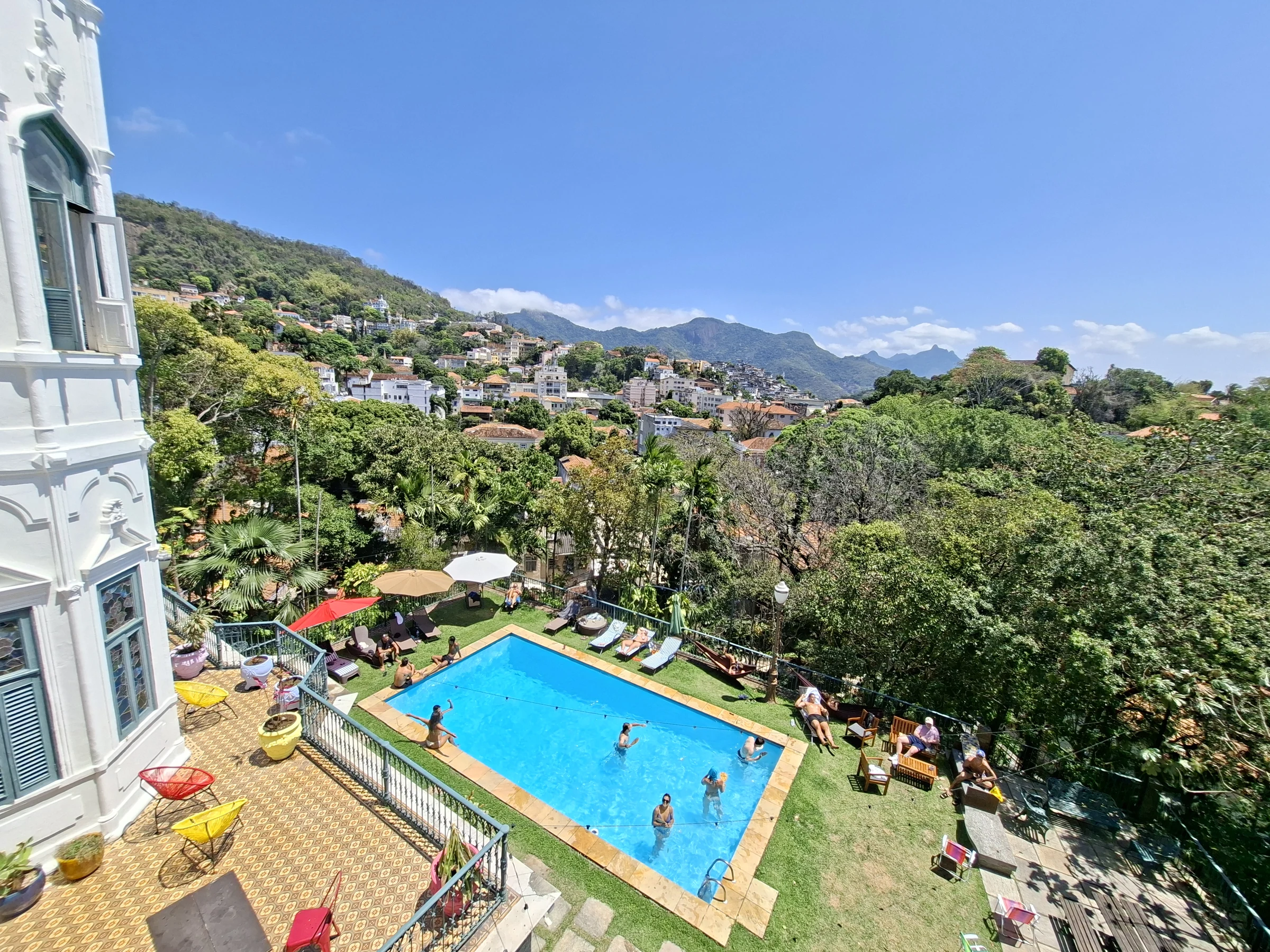 The Castelo pool and the hills of Rio