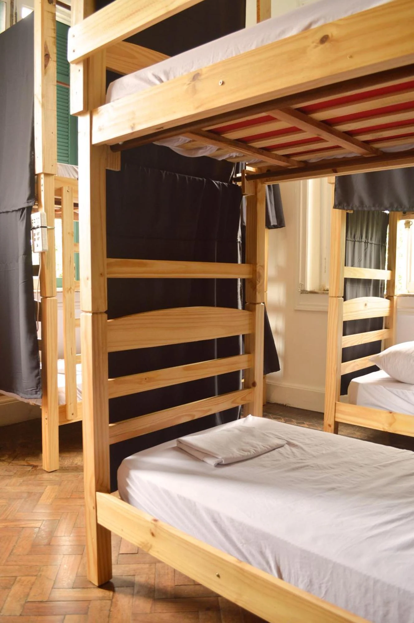 The castle’s wooden bunk beds